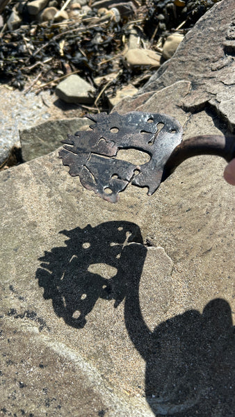 Rare 18th Century Door Handle Dated 1730, Initialled, With Protection Marks - Source Vintage