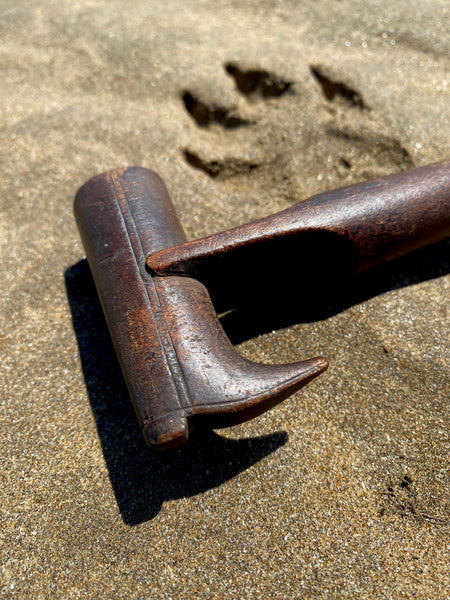 Antique 19th Century Novelty Folk Art Carved Treen & Horn Boot Hook