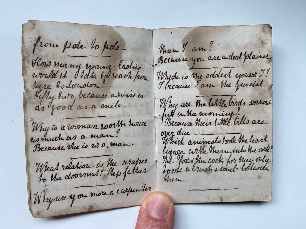 Early American Riddles Rare Antique 19th Century Miniature Handwritten Riddles Book Dated 186 ...