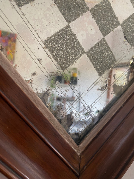 Curious Early 20th Century Folk Art ‘Gypsy Mirror’ Or Checkers Board - Source Vintage