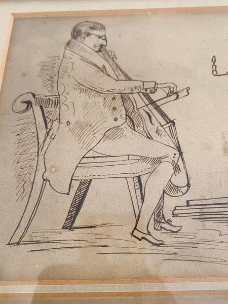 Rare Antique 18th-19th Century Drawing Of Sir George Armytage By Walter Fawkes A Descendant Of Guy Fawkes - Source Vintage