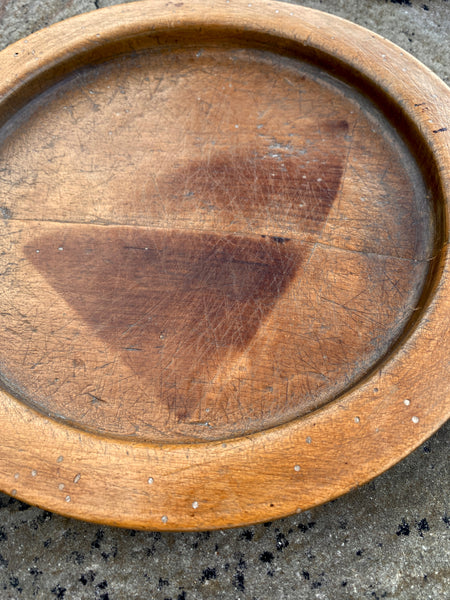 Curious 18th Century English Sycamore Platter With Burn Mark From An Iron c.1790 - Source Vintage