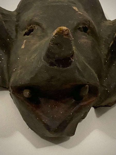 Disturbing Antique Early 20th Century Primitively Made Leather Elephant Mask - Source Vintage