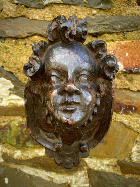 A Fine English 16th Century Carved Oak Portrait Corbel Of Generous Size & Weight - Source Vintage