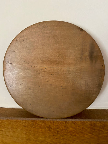 Curious 18th Century English Sycamore Platter With Burn Mark From An Iron c.1790 - Source Vintage