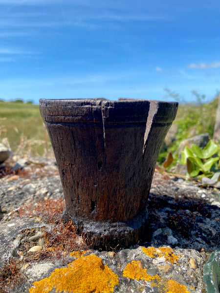Rare Early Antique Irish Treen Beaker Ancient Bog Wood c.14th –17th Century