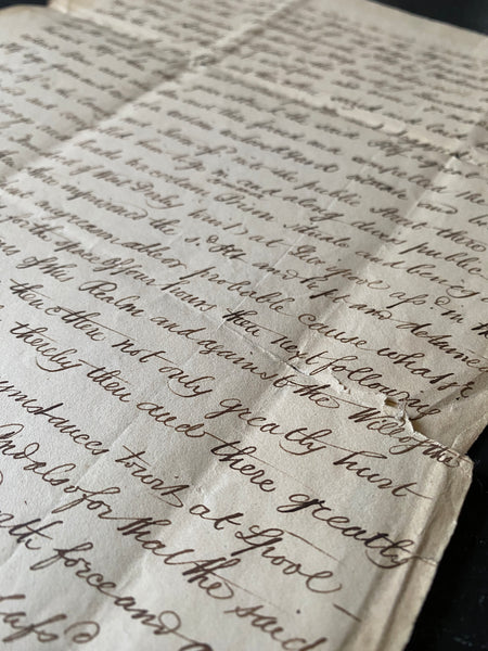 Curious Antique 19th Century Handwritten Manuscript Describing A Case Of Trespass, Violent Assault, Kidnap & False Imprisonment 1826