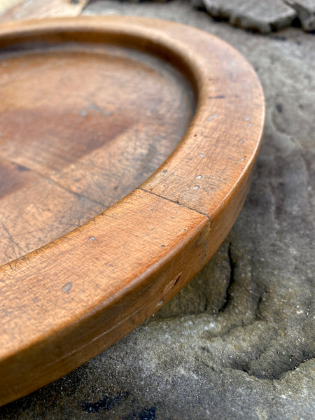 Curious 18th Century English Sycamore Platter With Burn Mark From An Iron c.1790 - Source Vintage