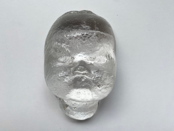 *RESERVED FOR ANDY* Curious Early 1900s End Of Day Glass Baby Face Death Mask - Source Vintage
