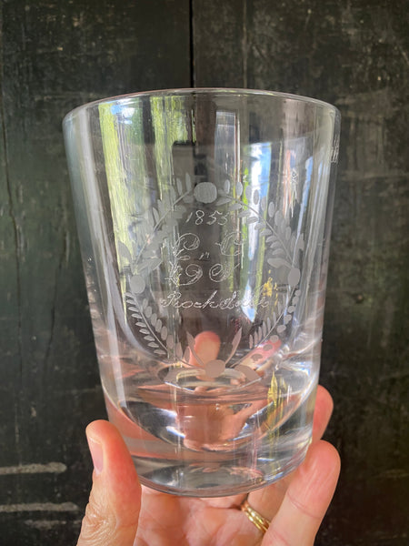 Rare Antique 19th Century Prisoner Convict Ship ‘Sir Robert Peel’ Documentary Glass Tumbler