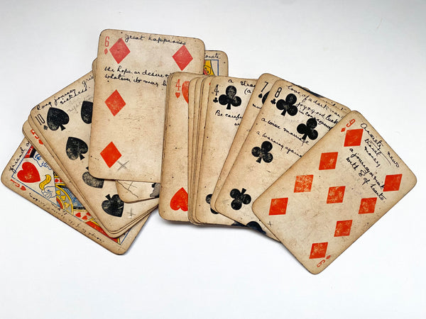 Rare Antique Folk Art Tarot Fortune Telling Cards Made By A Soldier During World War 1