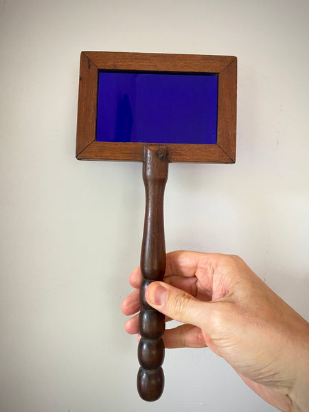 Rare Antique 19th Century Custom Made Treen Handheld Claude Lorrain Style Glass Filter
