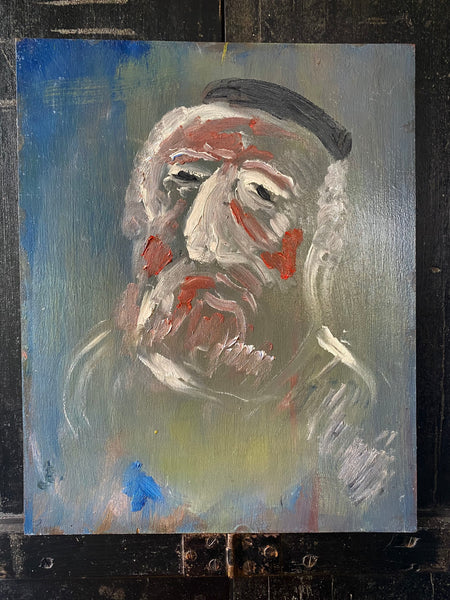 Expressionist Portrait Oil On Board Painting Signed ‘J. Endzel’ École De Paris - Source Vintage