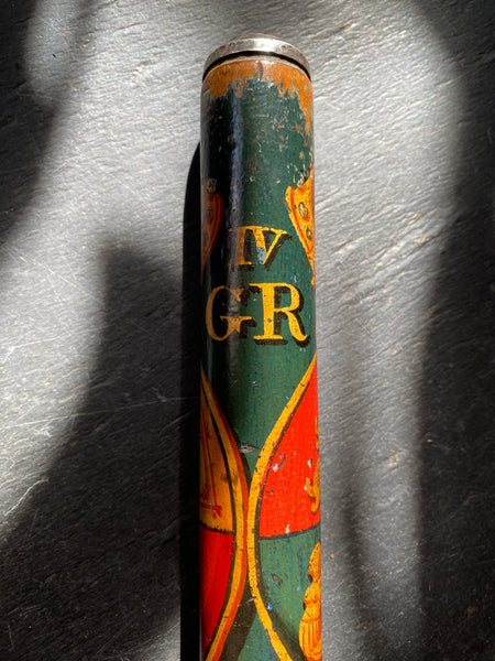 Rare 9" Antique George IV 1821 Exeter Coronation Pocket Warrant Stick