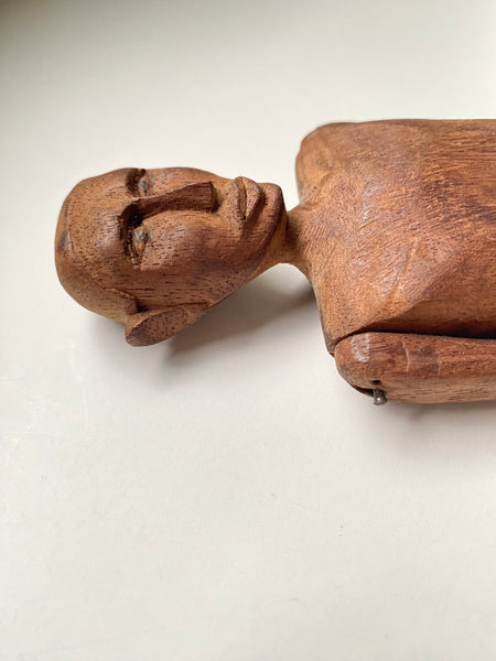 Well Made Vintage Wooden Folk Art Articulated Figure - Source Vintage