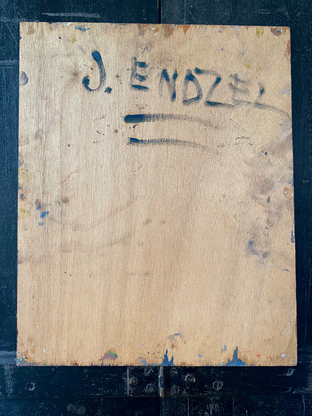 Expressionist Portrait Oil On Board Painting Signed ‘J. Endzel’ École De Paris - Source Vintage