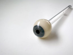 Rare Antique Uncut Handblown Ocularist’s Prosthetic Glass Eye On Stem
