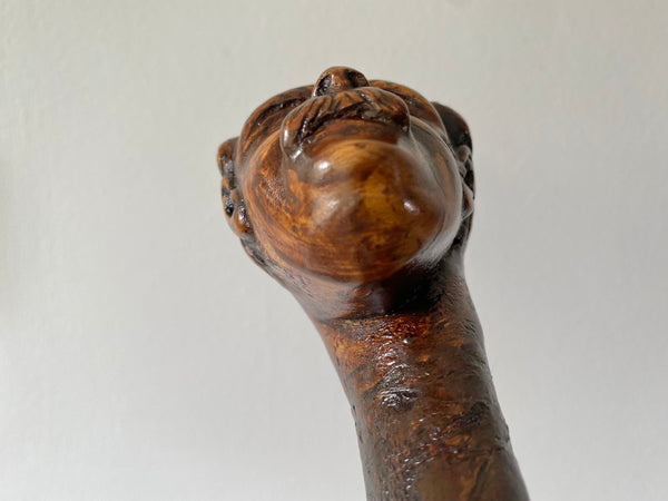 Rare Antique Early 20th Century Folk Art Hand Carved Figural Walking Stick In The Form Of Lloyd George - Source Vintage