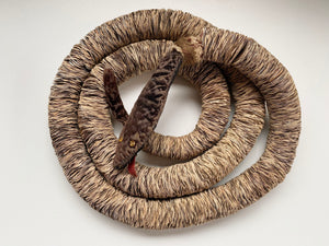 Rare Antique Victorian Folk Art Snake Made From 1000’s Of Postage Stamps 134cm Long!