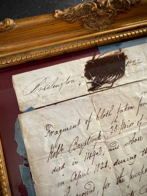 Remarkable Fragment Of 15th C. Burial Cloth Exhumed During Trenching in 1821 With Provenance