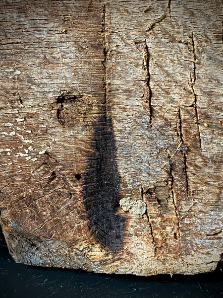 Rare Salvaged Antique 17th Century Solid Oak Inglenook Beam End With Apotropaic Taper Burn - Source Vintage