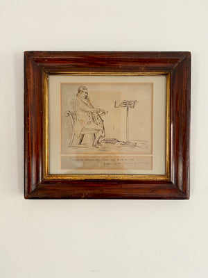 Rare Antique 18th-19th Century Drawing Of Sir George Armytage By Walter Fawkes A Descendant Of Guy Fawkes