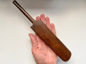 Antique 19th Century Miniature Treen Childs Indoor Cricket Bat
