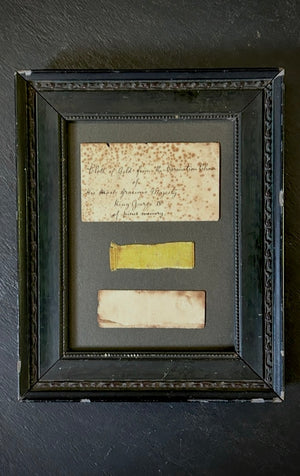 Antique 19th Century Envelope Enclosing A Piece Of “Cloth Of Gold From The Coronation Chair Of His Most Gracious Majesty King George IV”