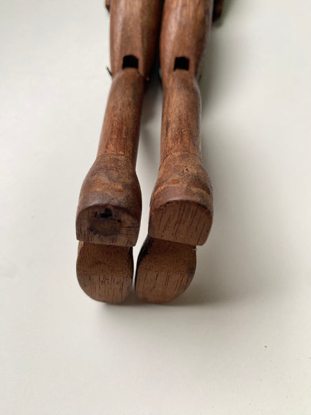 Well Made Vintage Wooden Folk Art Articulated Figure - Source Vintage
