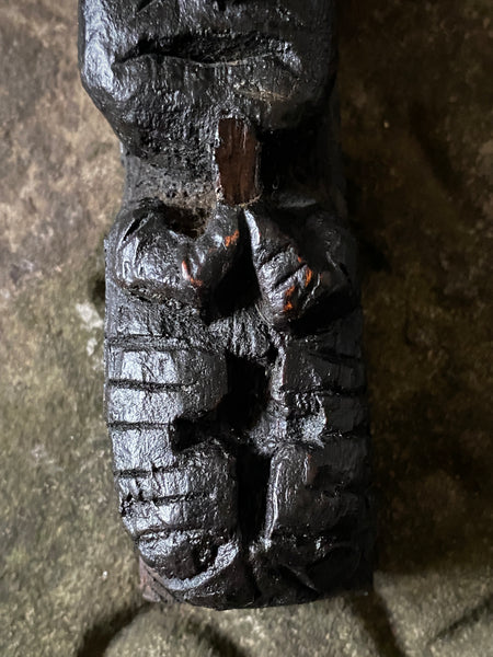 Rare Antique 16th Century Oak Carving With Folk Art Aesthetic From A Bizarre Sideboard From The East Anglia Region - Source Vintage