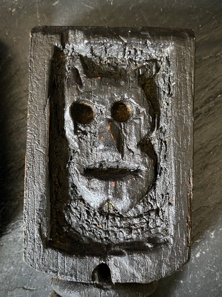 Rare Pair Antique 16th Century Carved Oak Pilasters With Skulls, Devils And Demons From A Bizarre Sideboard From The East Anglia Region - Source Vintage