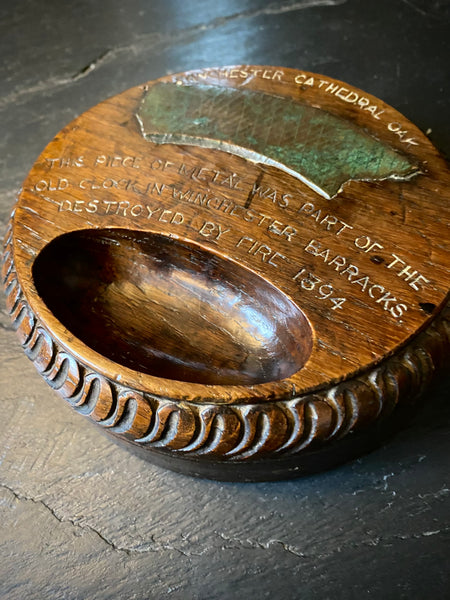 Curious Antique Folk Art Made Out Of Early Winchester Cathedral Oak & Metal From The Old Clock In Winchester Barracks - Source Vintage