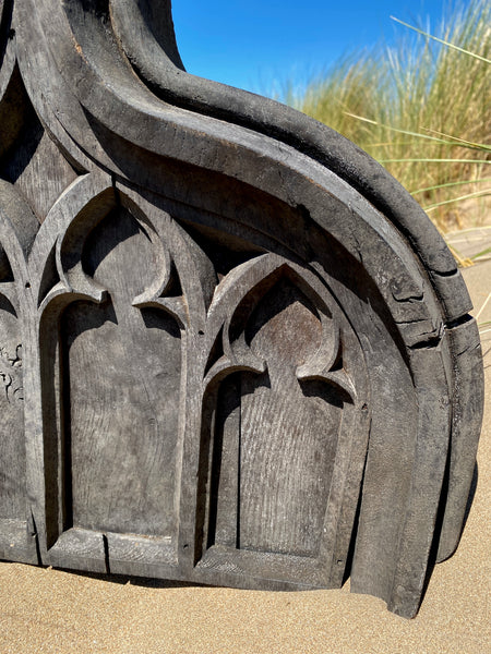 Gothic Pew End Removed In The 19th Century From A Much Older Chapel On Grounds Of A Yorkshire Estate