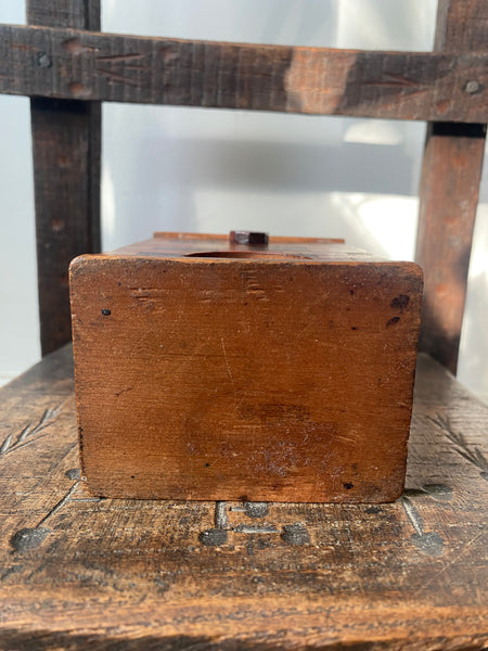 Antique Early 20th Century American Folk Art Treen Money Box In The Form Of A Fire Station With Mechanical Door - Source Vintage
