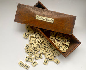 Antique Victorian Double Sided  Spelling Set c.1850s