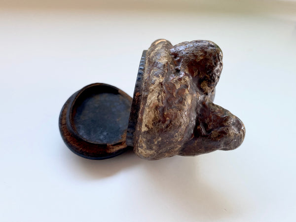 Antique 19th Century Victorian Novelty Papier Mache Snuff Box In The Form Of A Turd - Source Vintage