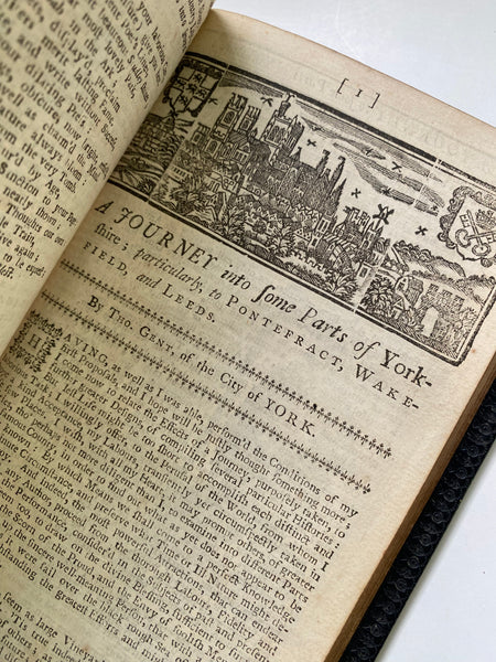 Rare Pairing Of 18th Century Portrait Of Thomas Gent (1693–1778) & Original Copy Of Of His Book, ‘The History of Rippon (1777)’ - Source Vintage