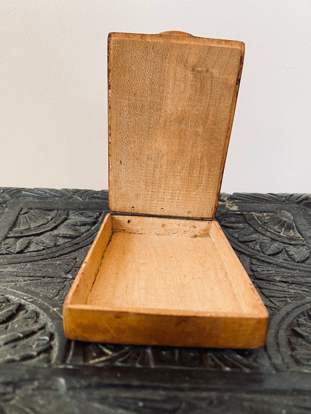 Folk Art Treen Case Relating To Britain’s First Ever Military Use Of A Bomb Squad With Local Yorkshire Interest - Source Vintage