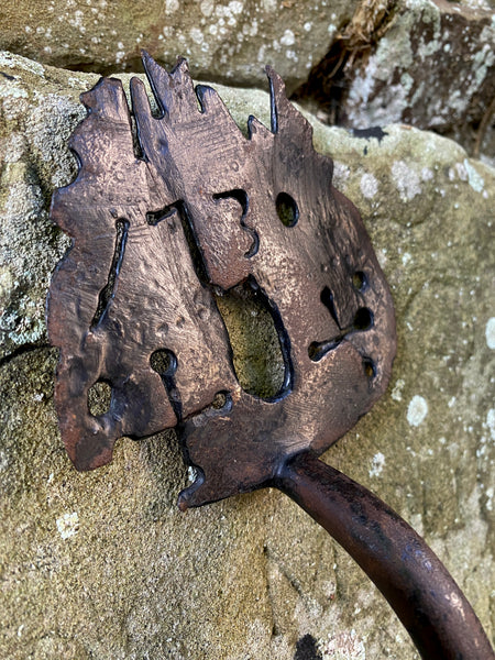 Rare 18th Century Door Handle Dated 1730, Initialled, With Protection Marks - Source Vintage