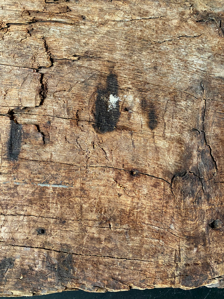 Rare Salvaged Antique 17th Century Solid Oak Inglenook Beam With Vast Collection Of Apotropaic Taper Burns