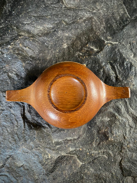 Curious 19th C. Treen Quaich & Period Label Stating From Roof Of Cardinal Beaton’s House, Cowgate, Edinburgh - Source Vintage