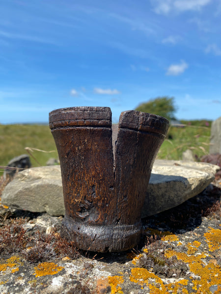 Rare Early Antique Irish Treen Beaker Ancient Bog Wood c.14th –17th Century