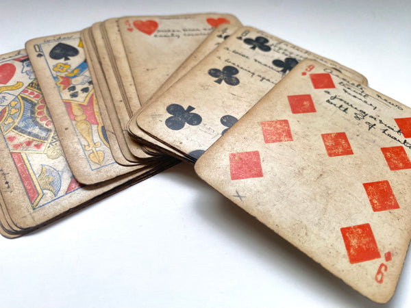 Rare Antique Folk Art Tarot Fortune Telling Cards Made By A Soldier During World War 1