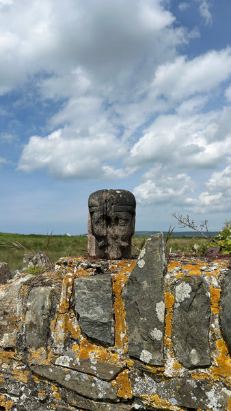 Magnificent Early 17th Century Carved Stone Head From The Out Houses Of Newton Old Hall, Derbyshire - Source Vintage