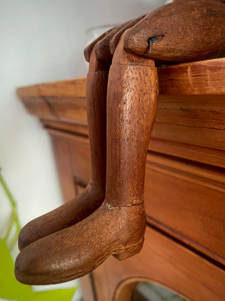 Well Made Vintage Wooden Folk Art Articulated Figure - Source Vintage