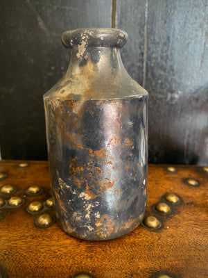 Interesting Antique Fire Damaged Stoneware Bottle