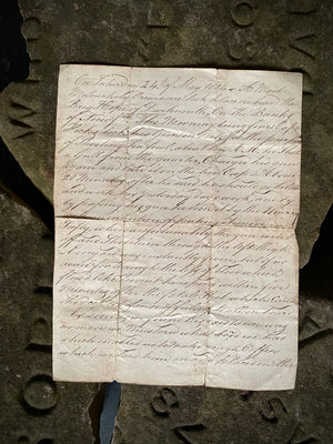 Rare Early 19th Century Naval Manuscript Describing The Unfortunate Death Of A Captain On Board A Ship, By Accidentally Shooting Himself In The Leg