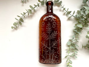 *RESERVED FOR GARY* Rare 19th Century Folk Art Love Token Stippled Rochester NY Warner's Safe Kidney & Liver Cure Bottle Dated 1889