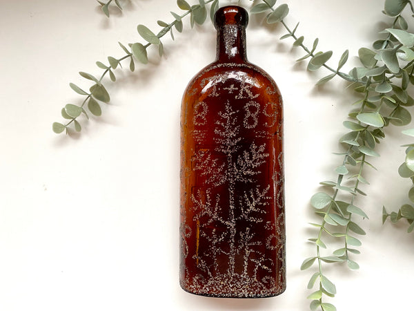 Rare 19th Century Folk Art Love Token Stippled Rochester NY Warner's Safe Kidney & Liver Cure Bottle Dated 1889 - Source Vintage