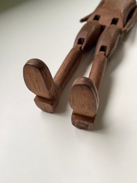 Well Made Vintage Wooden Folk Art Articulated Figure - Source Vintage